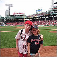 Fenway Park - The Findlays Score The Game, Behind the Green Monster!